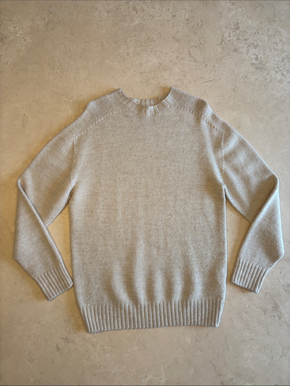 ZARA Neutral Beige Knit Crewneck Sweater. Size M
